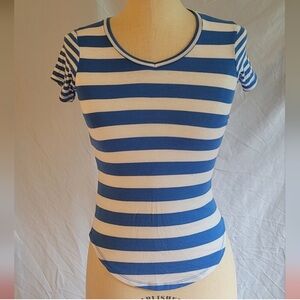Blue and White Striped Kids Tee